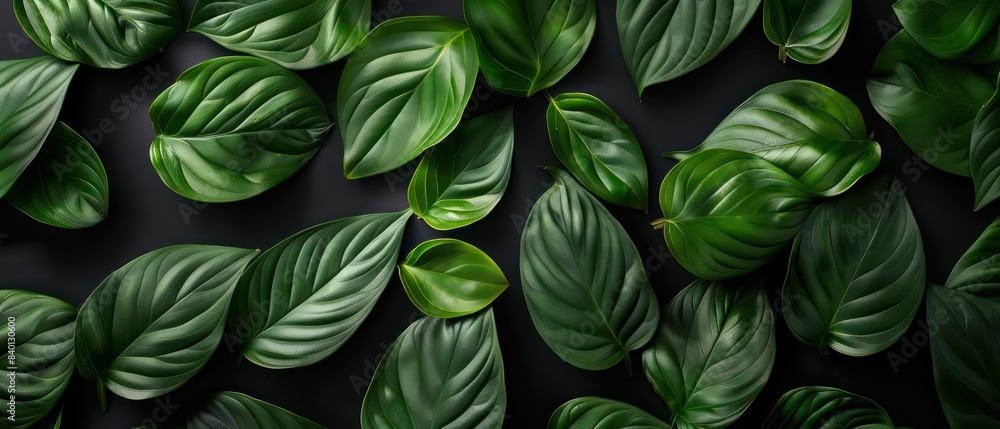 green leaves on black background green leaves on black background