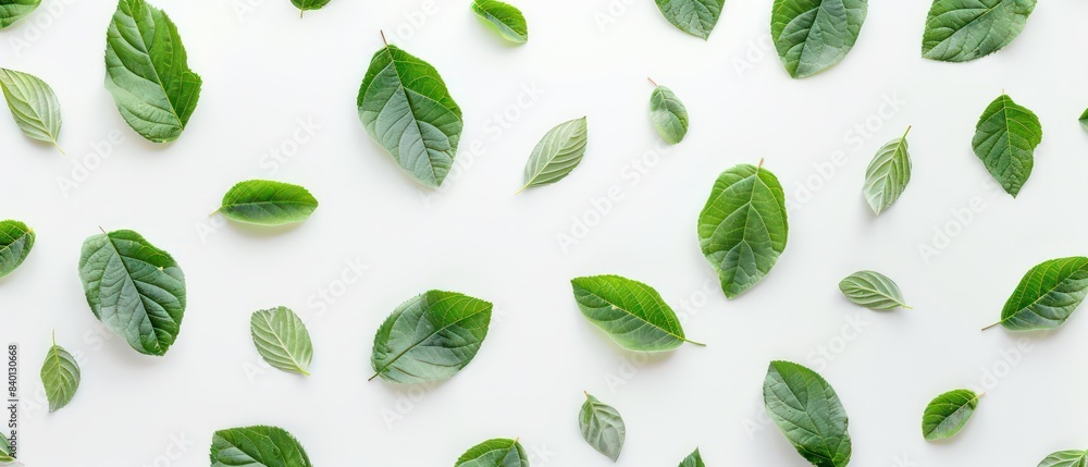 green leaves on white background green leaves on white background