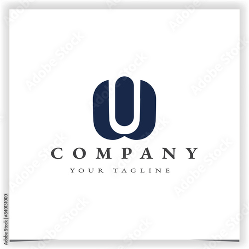letter u and i logo design template