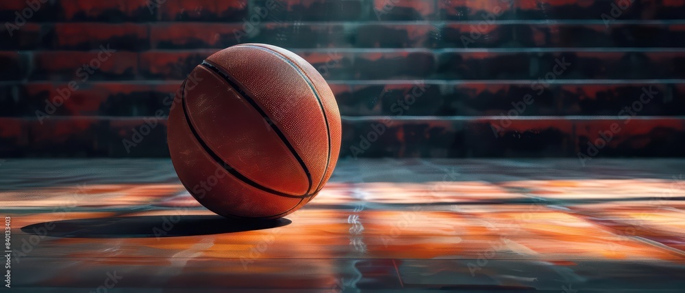 basketball sits in front of a dark wood floor basketball sits in front of a dark wood floor