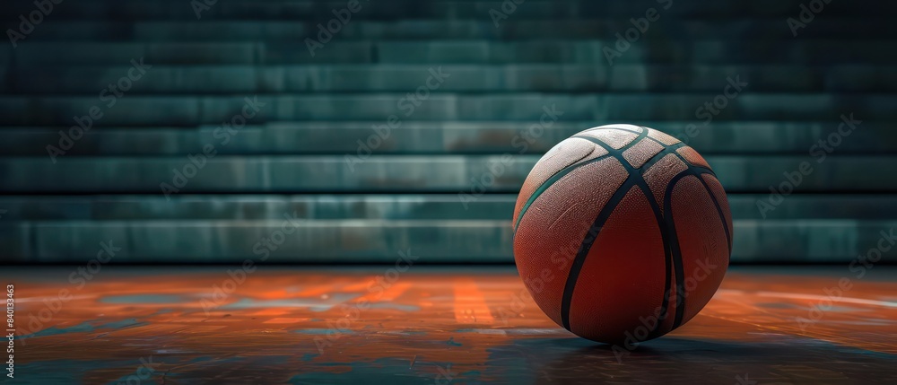 basketball sits in front of a dark wood floor basketball sits in front of a dark wood floor