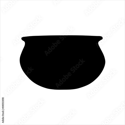 Cooking clay pot silhouette isolated on white background. Clay pot icon vector illustration design.