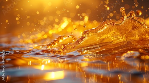 water drops on yellow,Abstract wave background, water pattern background, kv background, golden background