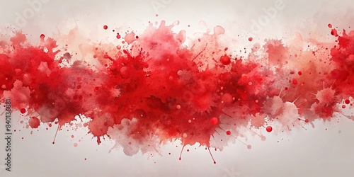 Red watercolor splashes on light background with copy space for banner design or greeting card, watercolor, red, abstract, natural, paper texture, aquarelle, painting, pattern, texture