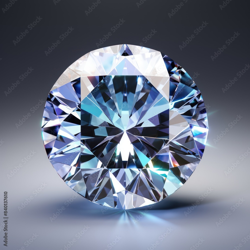 A diamond is shown in a blue light A diamond is shown in a blue light