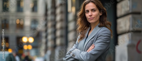 Portrait of a business woman standing with her arms crossed