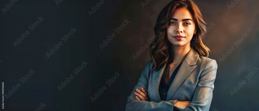 Portrait of a business woman standing with her arms crossed Portrait of a business woman standing with her arms crossed