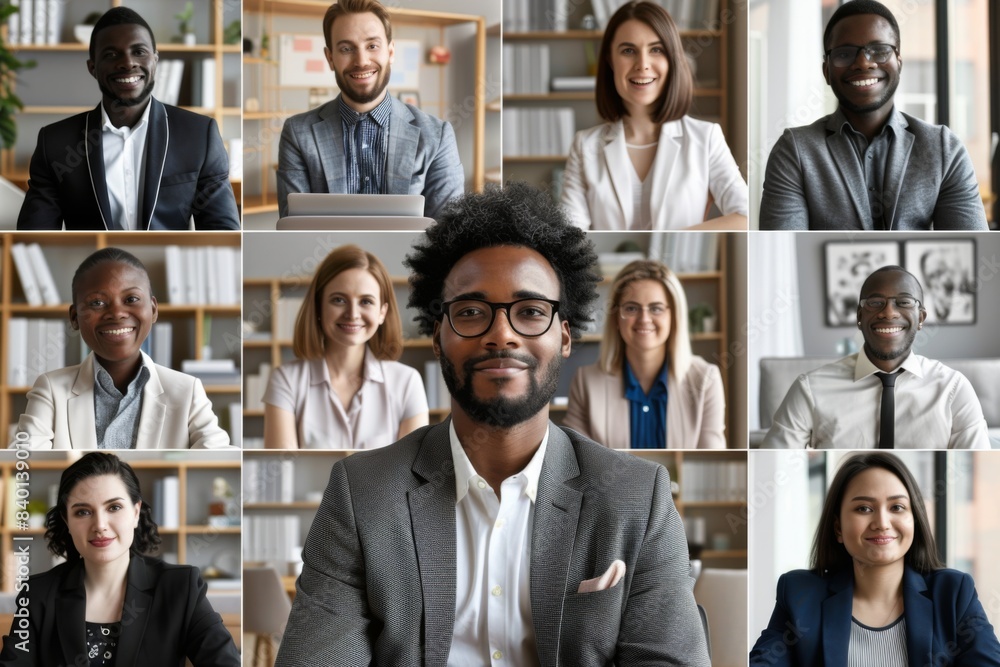 Fototapeta premium Group of people in formal attire collage