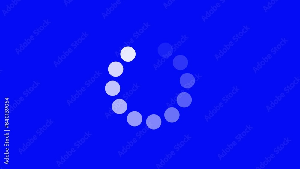 Loading circle icon animation on blue background. Loading circle icon animation on blue background.
