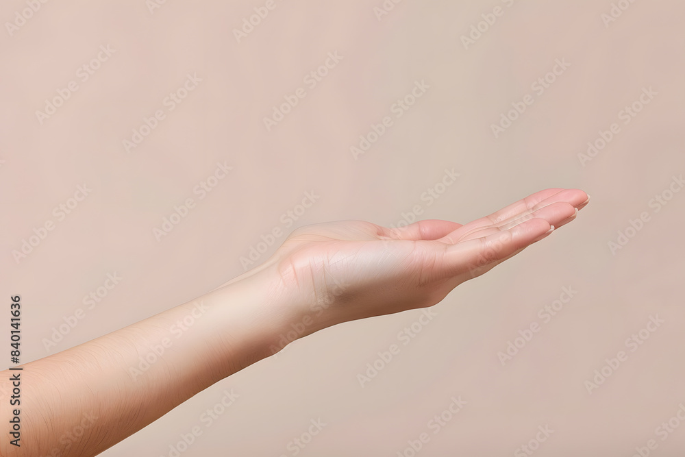 Cupped hand, palm gesture mockup isolated on white background Cupped hand, palm gesture mockup isolated on white background