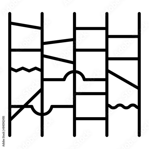 あみだくじのベクターイラスト。
