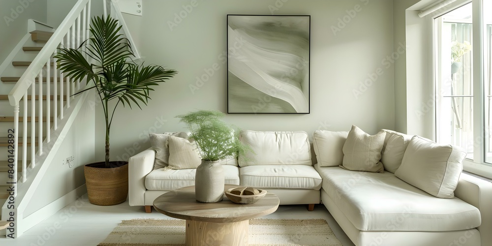 Cozy Scandinavian living room with staircase creating a beautiful space. Concept Home Decor, Scandinavian Design, Cozy Living Room, Staircase Design, Interior Styling Cozy Scandinavian living room with staircase creating a beautiful space. Concept Home Decor, Scandinavian Design, Cozy Living Room, Staircase Design, Interior Styling