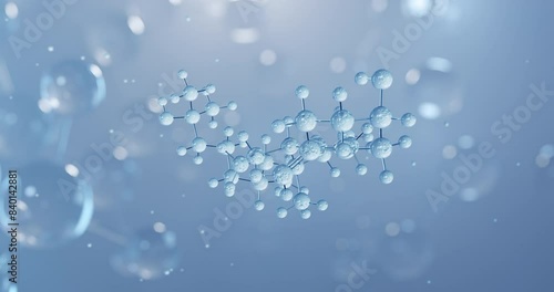 Calcifediol, rotating 3D model of vitamin d, seamless looped video, molecular structure with selective focus