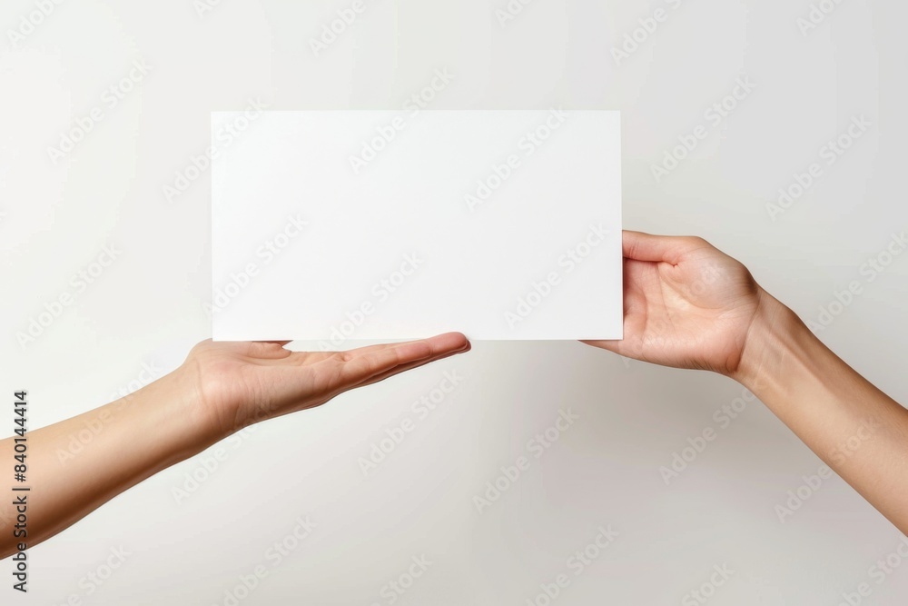 Person holding blank paper Person holding blank paper