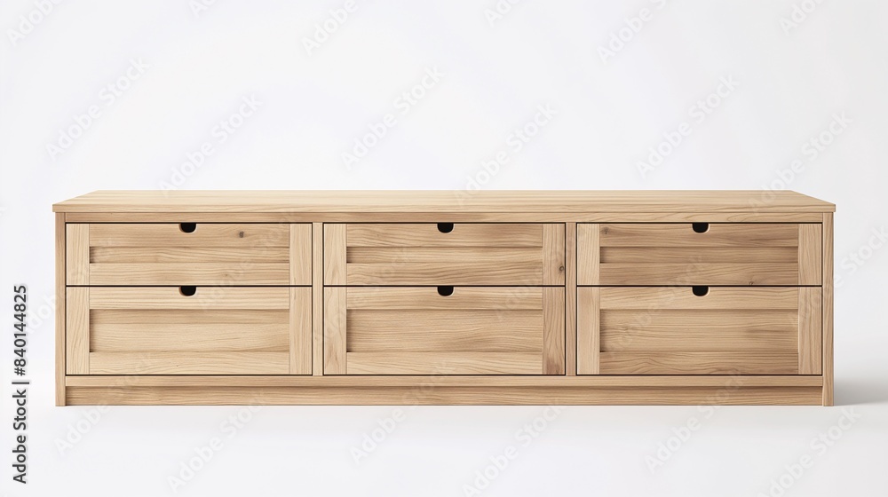 Minimalist wooden storage bench with multiple drawers on a white background. Ideal for interior design, organization, and decor. Minimalist wooden storage bench with multiple drawers on a white background. Ideal for interior design, organization, and decor.