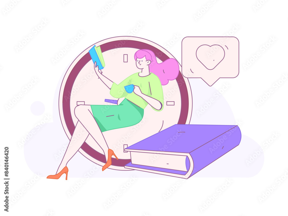 World Book Day Reading Character Flat Vector Concept Operation Hand Drawn Illustration
World Book Day Reading Character Flat Vector Concept Operation Hand Drawn Illustration