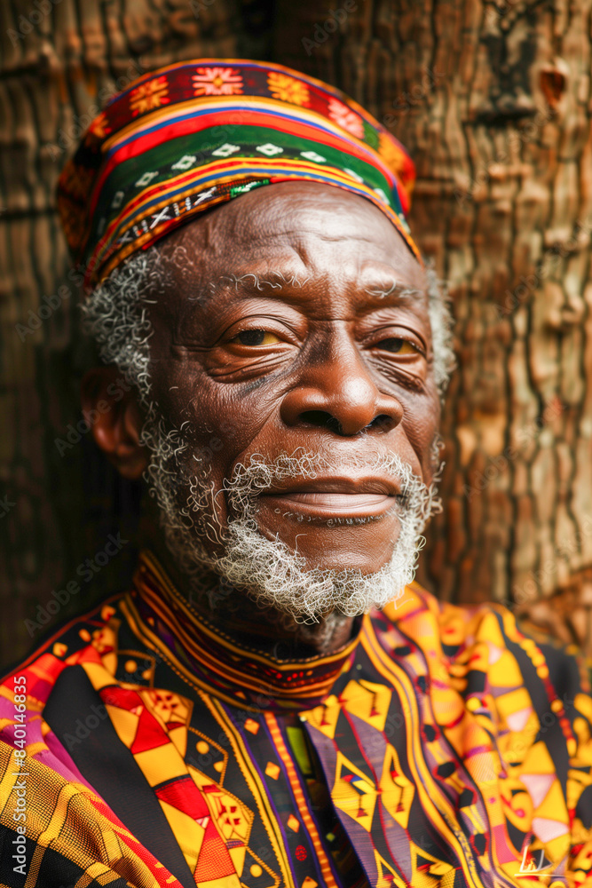 elderly African man with deep wrinkles and a wise expression elderly African man with deep wrinkles and a wise expression