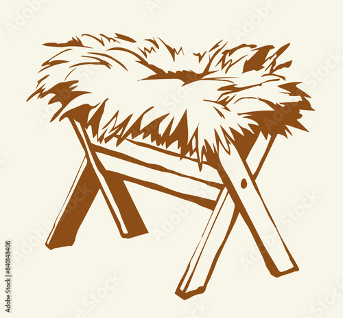 Feeder for livestock. Vector drawing