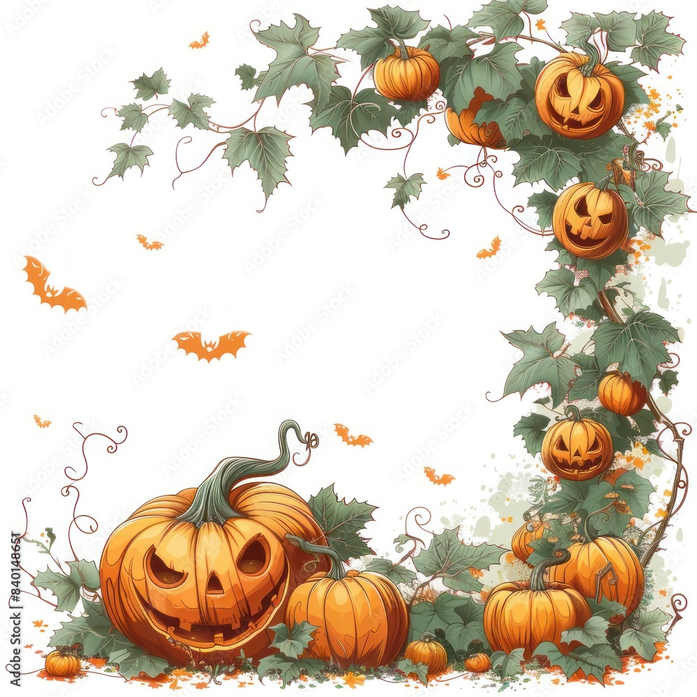 Dark Halloween background with pumpkin symbols and empty space for text, perfect for spooky themes Dark Halloween background with pumpkin symbols and empty space for text, perfect for spooky themes