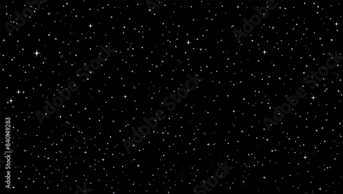 Stars in the night sky. Vector drawing