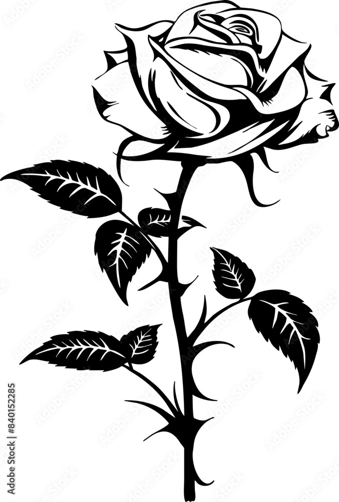 Rose Flower Vector Silhouette Rose Flower Vector Silhouette
