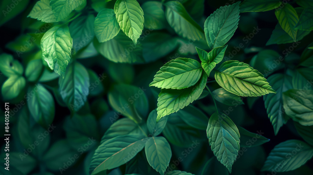 Vibrant Close-Up of Fresh Leaves in Nature's Embrace Vibrant Close-Up of Fresh Leaves in Nature's Embrace