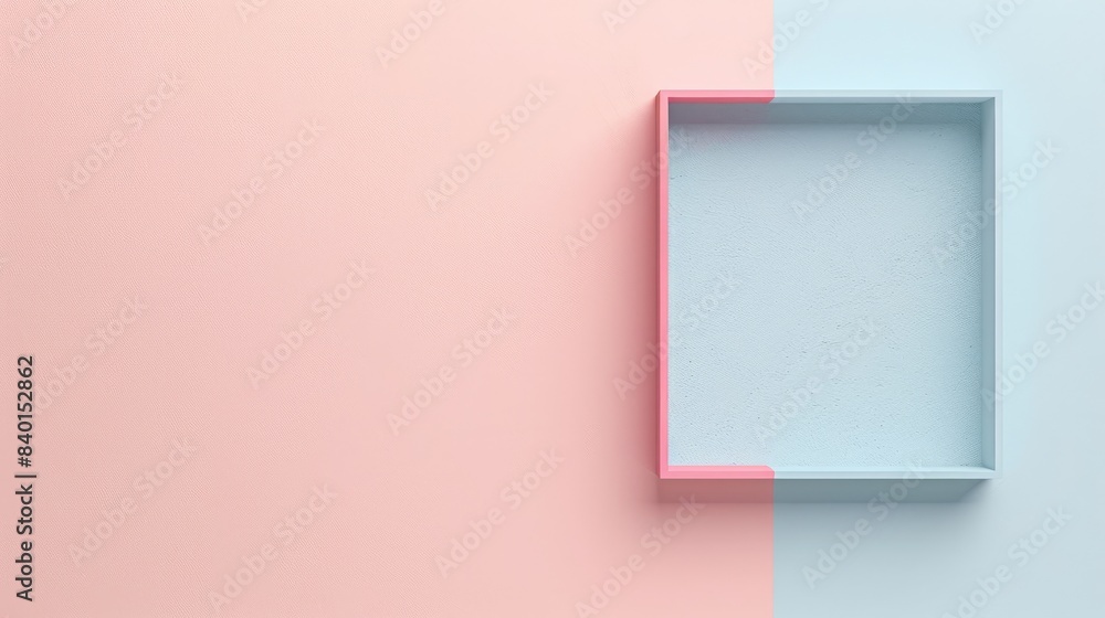 Fototapeta premium Minimalist background with a solid pastel color and ample copy space in the center