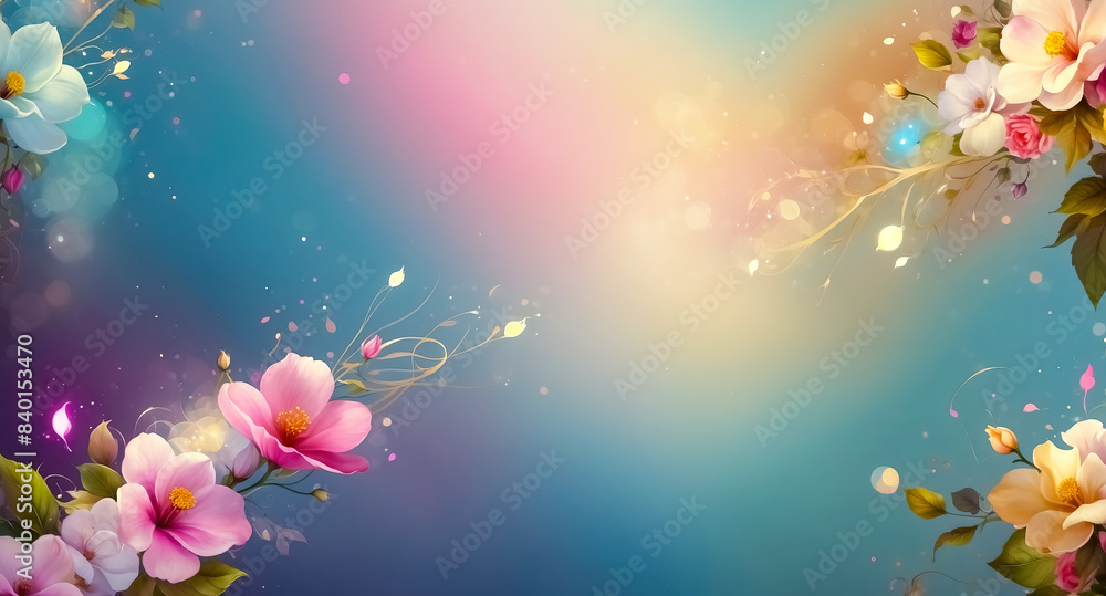 Pastel Floral Background with Soft Bokeh Pastel Floral Background with Soft Bokeh