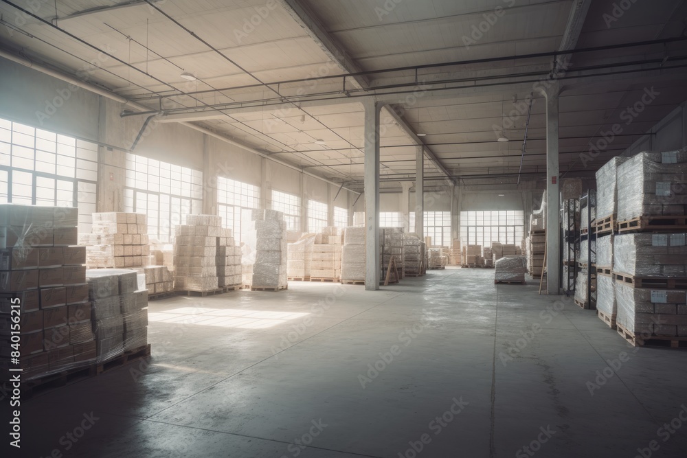 Interior of a modern warehouse storage. Interior of a modern warehouse storage.