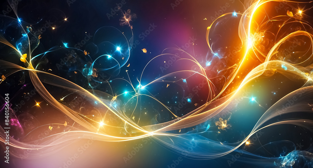 Obraz premium Abstract Light Trails and Glowing Shapes