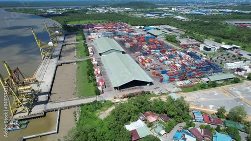 Kuching, Malaysia - June 5 2024: The Senari Port and Pending Terminal Port photo