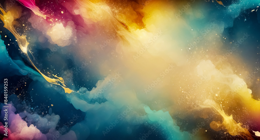 Obraz premium Abstract Colorful Swirls with Glittering Spots
