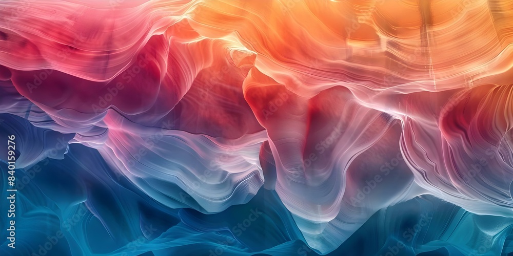 Fototapeta premium Antelope Canyon stunning colors light rays smooth walls realistic 3D render. Concept Antelope Canyon, Stunning Colors, Light Rays, Smooth Walls, Realistic 3D Render