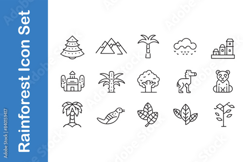Rainforest Icon Set with vector collections.