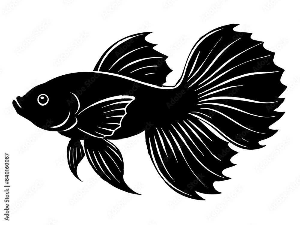 Betta fish silhouette vector illustration Betta fish silhouette vector illustration