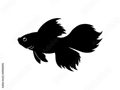 Betta fish silhouette vector illustration 