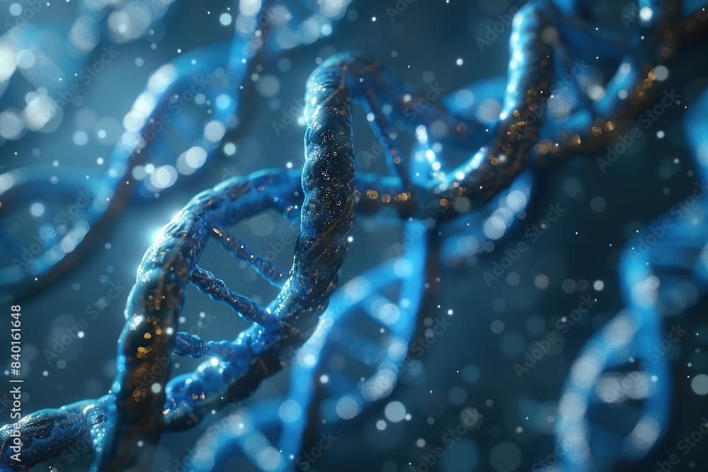 DNA strain. Deoxyribonucleic Acid. Macromolecule DNA close-up. Ai generative DNA strain. Deoxyribonucleic Acid. Macromolecule DNA close-up. Ai generative