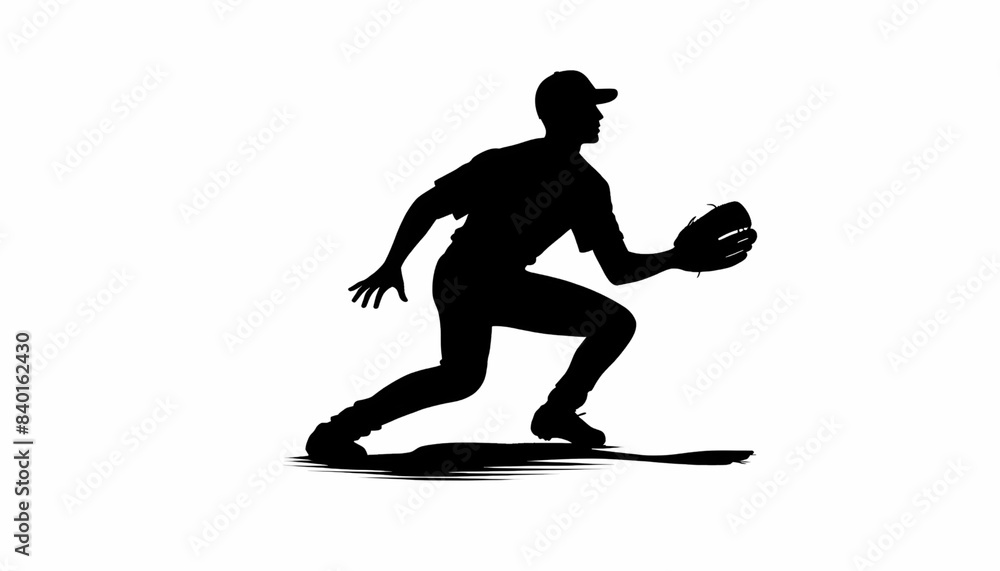 Shadow of a baseball player