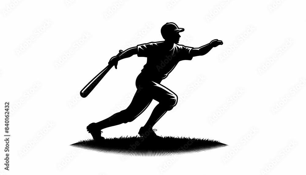 Shadow of a baseball player Shadow of a baseball player