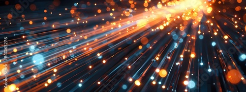 Wallpaper Mural Fiber Optic Data Transmission Glowing Light Beams Representing Digital Information Exchange Torontodigital.ca