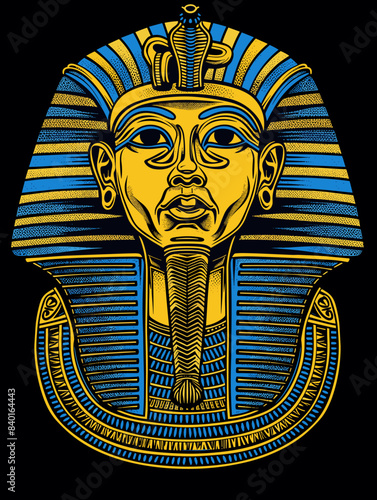 Egyptian pharaoh. Vector illustration for t-shirt design.