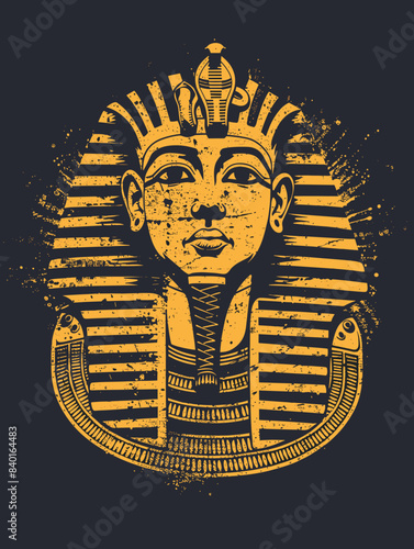 Egyptian pharaoh. T-shirt design. Vector illustration.