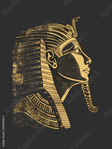 Egyptian pharaoh. Vector hand drawn illustration in vintage style.