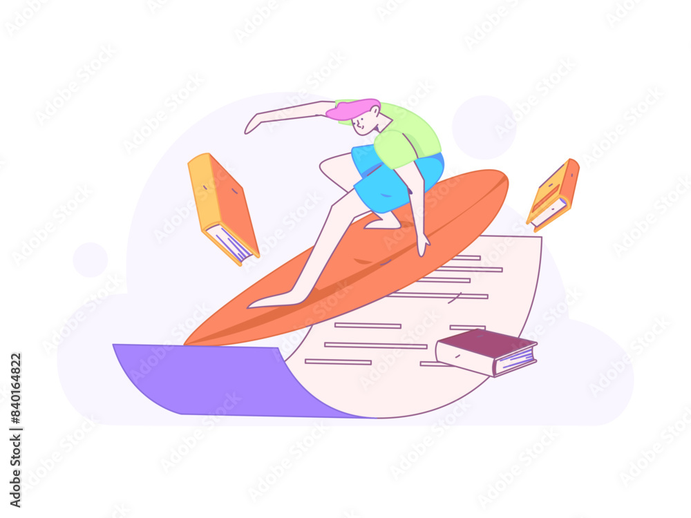 World Book Day Reading Character Flat Vector Concept Operation Hand Drawn Illustration
World Book Day Reading Character Flat Vector Concept Operation Hand Drawn Illustration