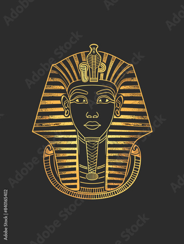 Egyptian pharaoh. Vector hand drawn illustration in vintage style.