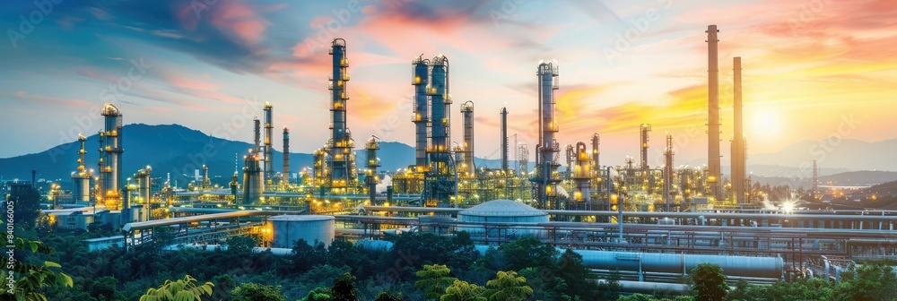 Fototapeta premium engineering and technological of industrial plants and facilities large-scale infrastructure including refineries, power plants, and pipelines