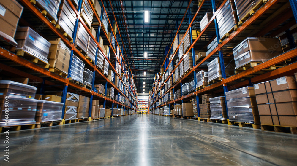 Fototapeta premium Supply chain optimization enhances operational efficiency. Streamlined logistics and inventory management reduce costs.