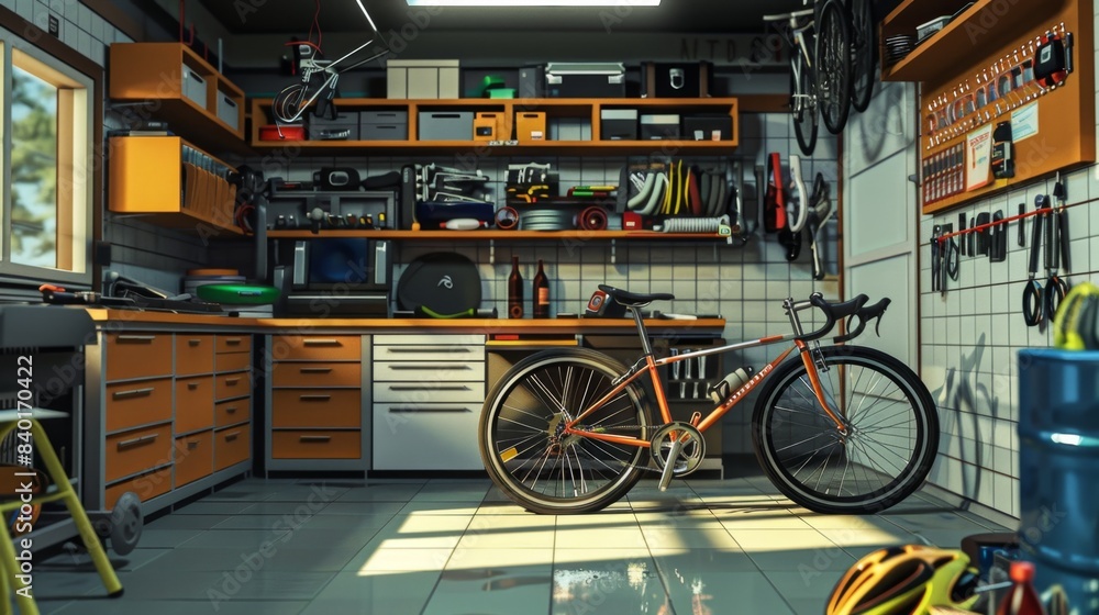 Obraz premium Powerful Cyclist's Training Hub Blank Business Cards Racing Bikes Workout Schedules and Nutritional Plans for Peak Performance