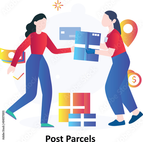 Post Parcels,Vector Icon which can easily modify or edit