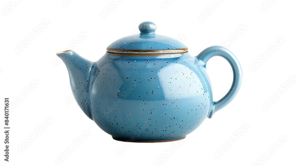 Blue ceramic teapot isolated on transparent background Blue ceramic teapot isolated on transparent background